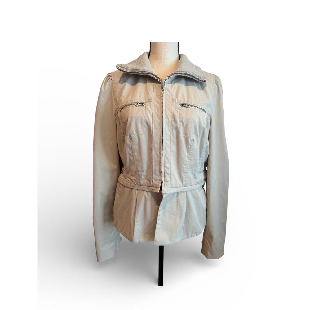 Armani Exchange Wmns. Convertible Peplum Crop Jacket Size L